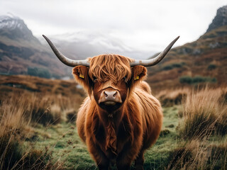Unique photography of beautiful Highland cow