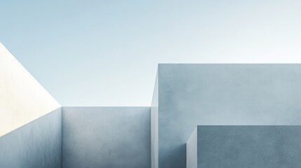A serene block-building scene with minimalist shapes, Contemporary geometric style, photo of