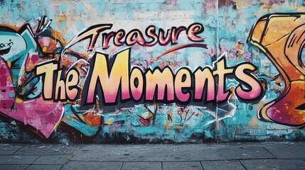 Naklejka premium grungy street wall painted in graffiti style with word 
