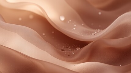 Obraz premium Flowing beige chiffon fabric with soft light,color 2025