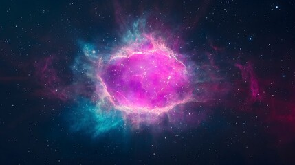 Obraz premium Vibrant Cosmic Nebula in Deep Space