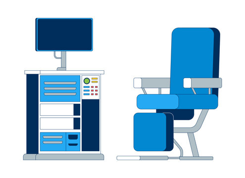 blue medical chair and equipment clip art preview