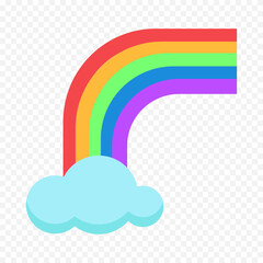 Hand drawn rainbow element. Boho rainbow hand drawn illustration