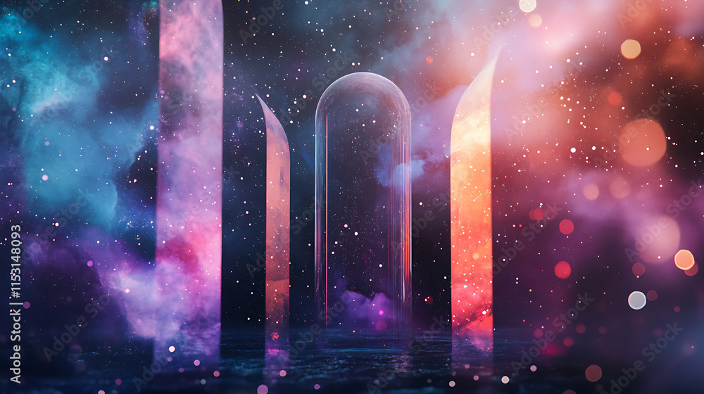 Poster dreamy abstract background display of colorful lights and patterns cosmic environment vibrant viewpo