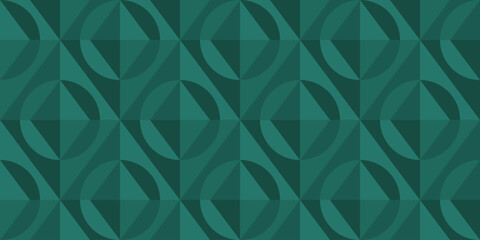Modern geometric pattern with overlapping circles and diamonds in various shades of green. Ideal for wallpapers, textiles, packaging, web backgrounds, or contemporary design projects.