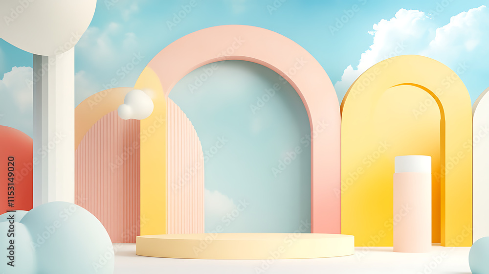 Aufkleber dreamy abstract background display in a colorful environment minimalist art scene for creative inspi
