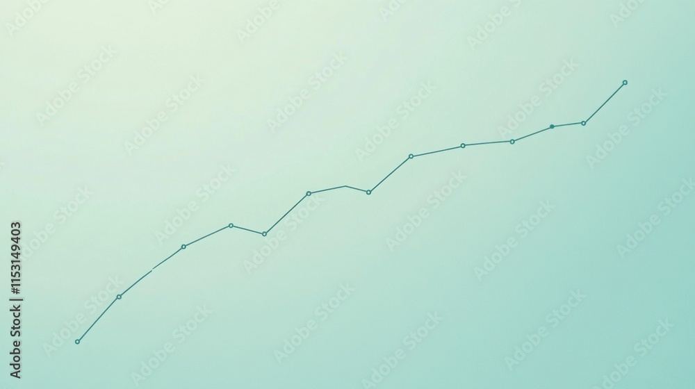 Poster a smooth upward trending graph line on a soft gradient background, symbolizing growth and progress.