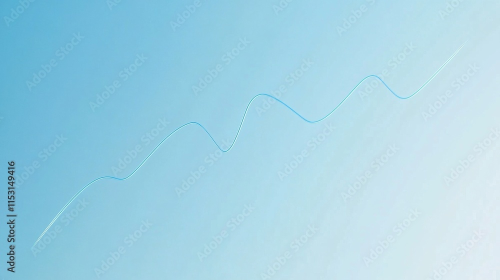 Poster a smooth, flowing blue line against a soft gradient background, creating a sense of calm and tranqui