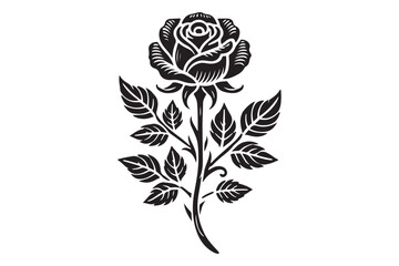 Rose flower silhouette