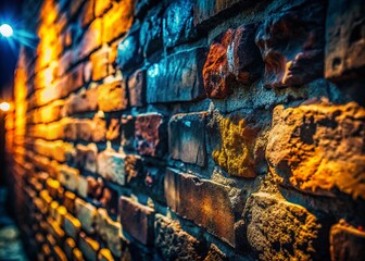 Grunge Old Stone Wall, Low Light Photography - Dark, Weathered Texture Background