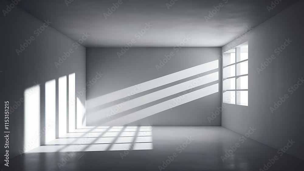 Aufkleber white empty room with shadow and light from window