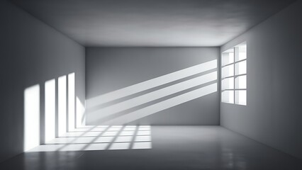 Fototapeta premium white empty room with shadow and light from window