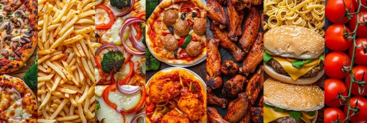 Fototapeta premium A Variety of Delicious Junk Foods