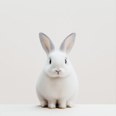 Obraz premium 흰 토끼의 증명사진