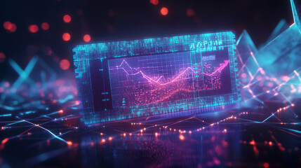 Hologram ticket. The ticket consists of polygons, triangles of points and lines. Ticket icon low-poly connection structure. Technology concept vector.