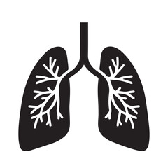 Human lung vector silhouette