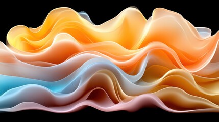 Fototapeta premium Abstract flowing pastel waves.