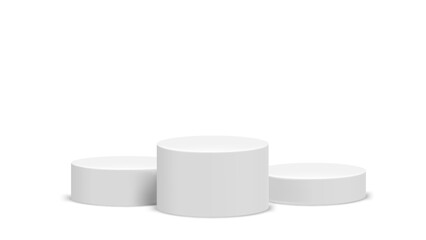 Product design podium isolated on white background. 3d vector background for product design