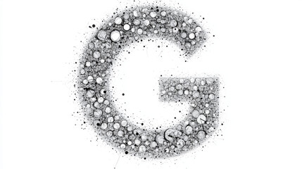 Letter G from the particles. The letter G consists of circles and points. Vector illustration.