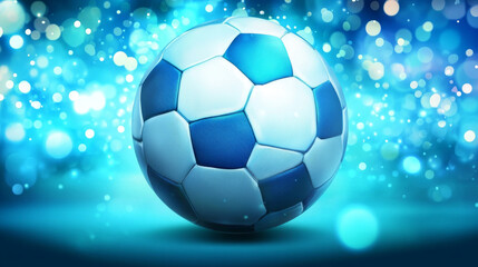 Naklejka premium Football of blue glowing dots. Football vector illustration