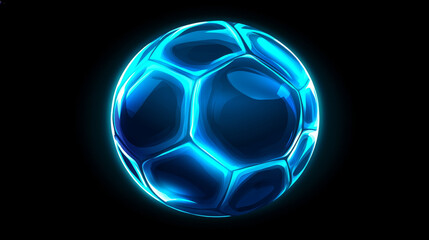 Fototapeta premium Football of blue glowing dots. Football vector illustration