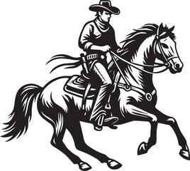 Horse riding, A man ride horse cute beautiful horse black vector