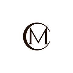 CM Logo Design. MC icon initial Monogram and Letters in Luxury vector