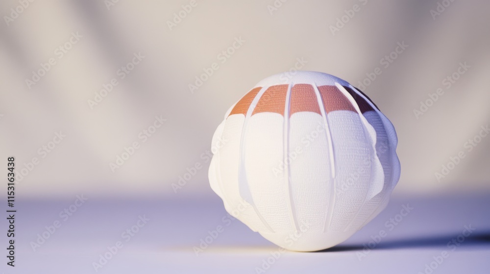 Aufkleber a close-up of a unique, textured white ball on a soft gradient background, showcasing intricate patt