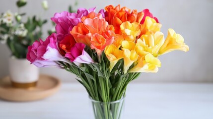 Obraz premium A Stunning Rainbow Bouquet of Flowers