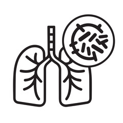 Human lung vector silhouette