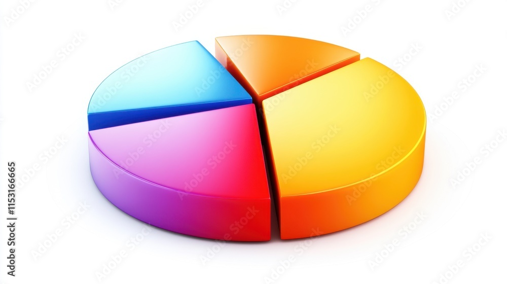 Poster colorful pie chart representing data distribution in a modern design.