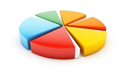 Colorful pie chart segments representing data analysis and visualization.