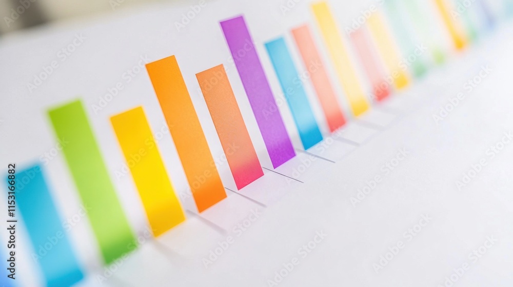 Poster colorful bar graph illustrating data trends with a vibrant gradient of colors for a captivating visu