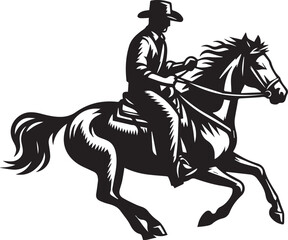 Fototapeta premium Horse riding, A man ride horse cute beautiful horse black vector
