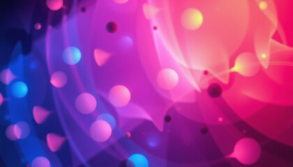 Abstract Color Spectrum of curves, lines and angles, diagonal stripes and concentric circles with bokeh effect