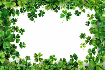 Fototapeta premium Shamrock Frame: Green Clover Leaf Border