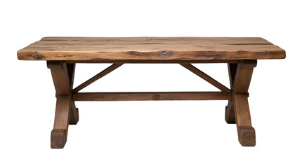 Old Wooden Table Isolated on a Transparent Background (PNG).