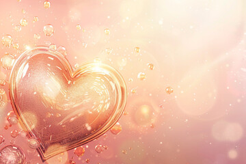 A Festive Valentine Theme: An Elegant Golden Heart Bubble