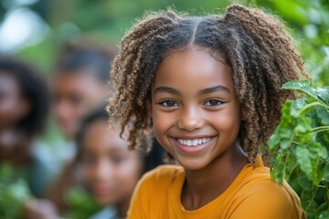 empowered african american youth collaborating in a community service project showcasing teamwork and camaraderie with enthusiasm in a vibrant engaging environment