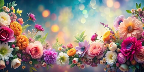 Obraz premium Long Exposure Floral Border: Elegant & Stylish Design Element for Print & Web