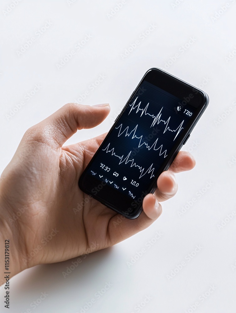Poster a wearable heart monitoring device transmitting real-time health data to a smartphone application on