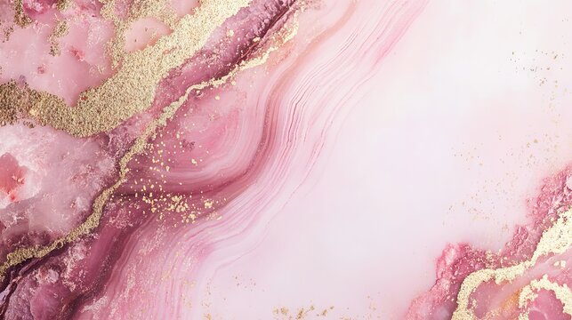 Elegant dusty rose and golden marble geode frame design perfect for spring wedding invitations and floral stationery