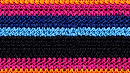 Seamless Linen Knit Textile Background with Colorful Geometric Patterns And Shapes