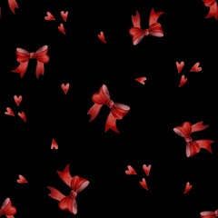 bow and hearts pattern 