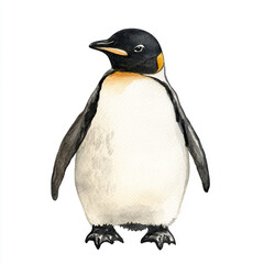 Fototapeta premium Watercolor Illustration of a Penguin with a Charming Posture