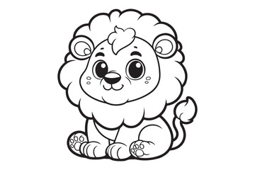 Kawaii lion illustration kids' coloring books