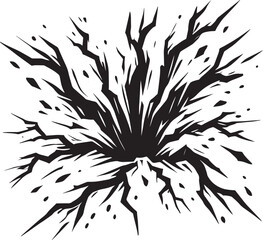 Cracks shape element silhouette vector illustration isolated on a white background