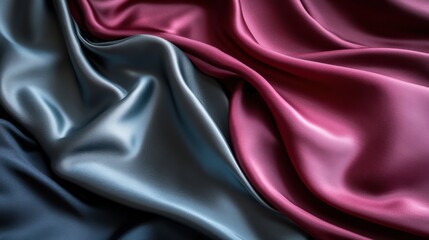 Fototapeta premium Luxurious Silk Fabric Draped in Rich Dark and Light Tones