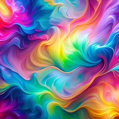 Obraz premium Abstract Swirls of Vibrant Colors. Digital Art