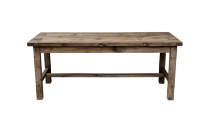 Old Wooden Table Isolated on a Transparent Background (PNG).